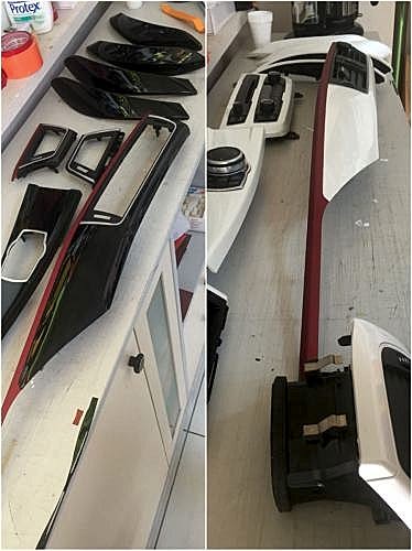 bmw f30 f10 f20 320 116 520 118 araç içi trim kaplama karbon carbon parlak siyah kırmızı araç kaplama folyo kaplama (18)