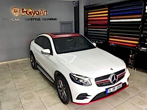 mercedes araç kaplama glc 250 tavan kaplama panjur kaplama kaliper boyama kırmızı kaplama panjur kaplama (11)