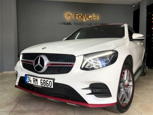 mercedes araç kaplama glc 250 tavan kaplama panjur kaplama kaliper boyama kırmızı kaplama panjur kaplama (16)