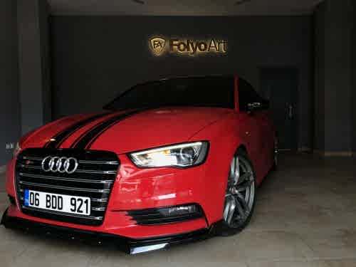 audi a3 sedan panur ön ızgara sline panur kaplama parlak siyah araç kaplama