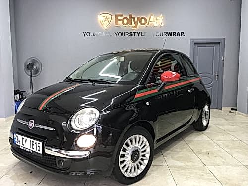 fiat 500 gucci şerit araç kaplama (4)