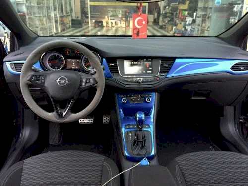 opel astra k iç çıta kaplama carbon bukalemun mavi araç kaplama (2)